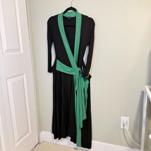 Kara Janx Kimono Wrap Dress Black/Green